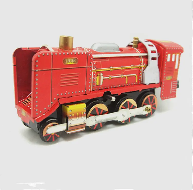 Взрослая Коллекция Ретро заводная игрушка металлическая Оловянная красная локомотив механическая игрушка заводные игрушечные фигурки модель Детский Рождественский подарок