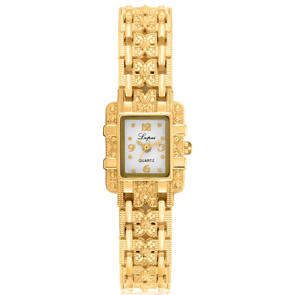 Топ бренд класса люкс элегантный стиль Серебряный браслет часы для женщин дамы Стразы платье часы Полный сталь час relogio feminino - Цвет: Gold White
