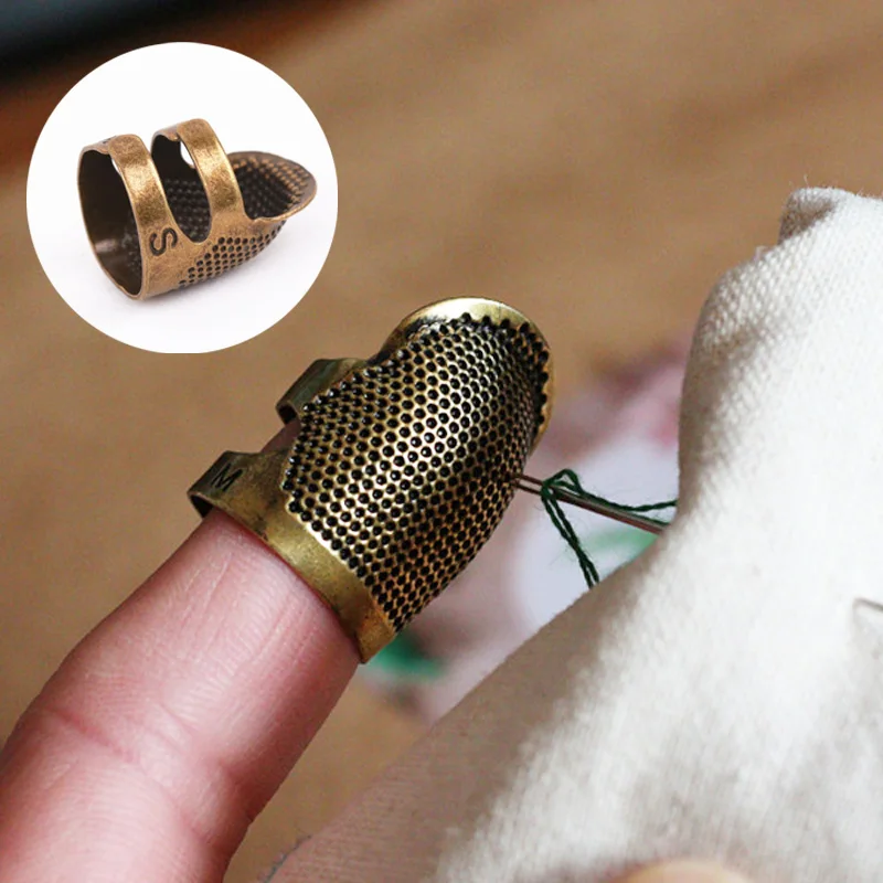 

1pc Bronze Handworking Sewing Finger Protector Jewelry Making Tool Dedicated For Needlework Thimble Adjustable Ring C351