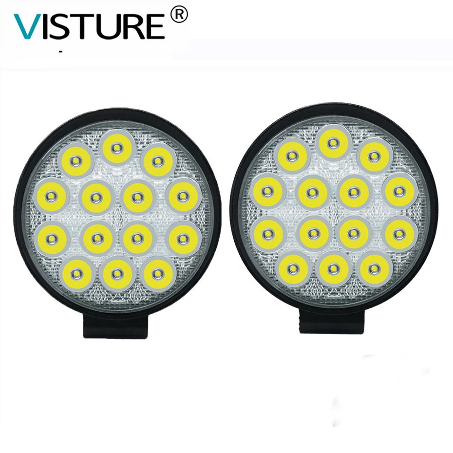 Headlight Bar 42W Work Light Led beams driving for Car Off road Truck Tractor SUV ATV OffRoad Auto Worklight Spot Visture W08 | Автомобили