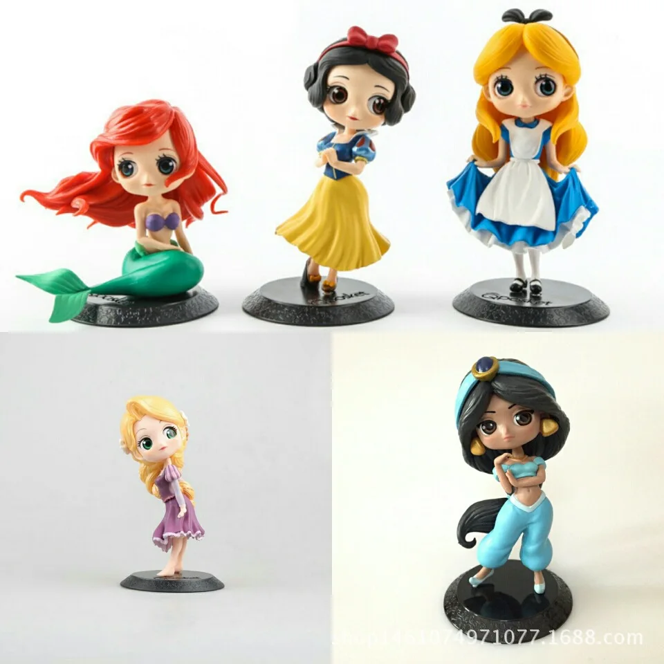 

ALEN Cartoon Alice in Wonderland Alice Mermaid Ariel Snow White Qposket PVC Action Figure Anime Dolls Birthday Gift OPP bag