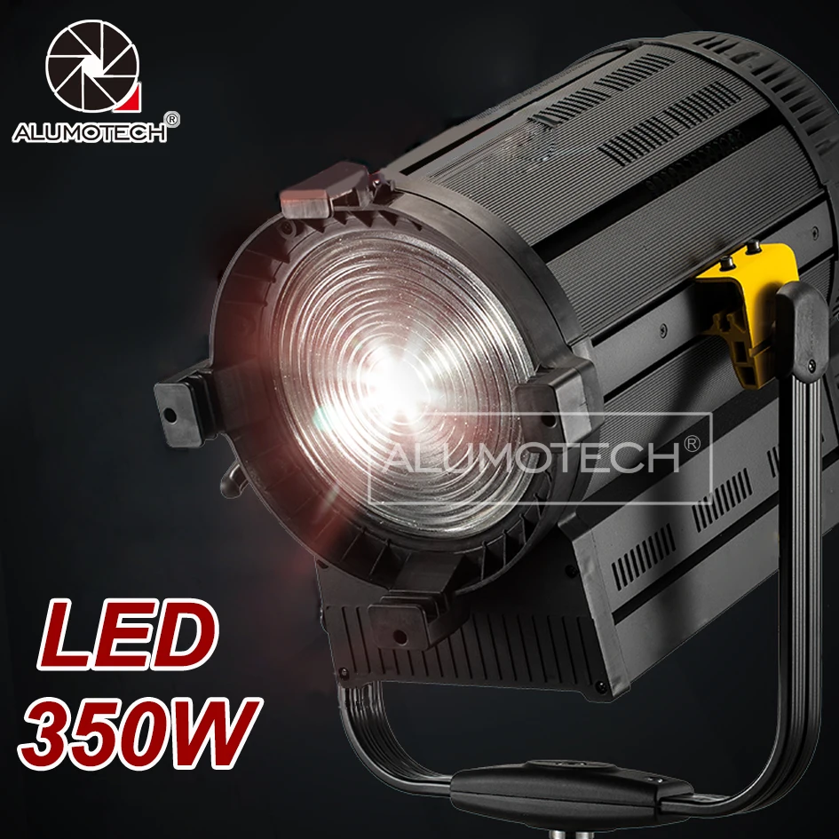 US $1.478.00 ALUMOTECH DMX 350W 5500K High CIR LED Fresnel Spot Light For Studio Photography Video Lighting Better Than 1200W HMI Lighting