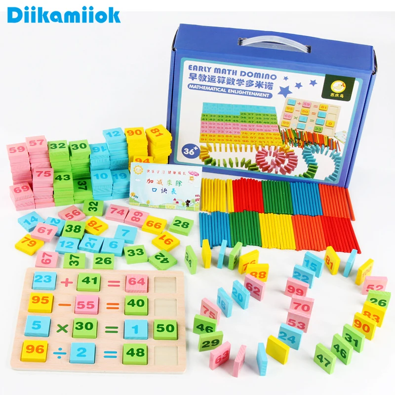 

200pcs Baby Learning Education Math Toys Digital Color Cognition Multifunctional Wooden Jigsaw Puzzle Board Toy for Children Kid