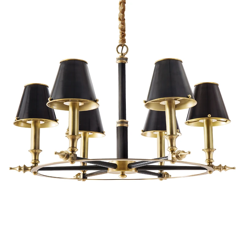 

American simple all-copper art chandelier living room lamp rural dining room bedroom light modern creative lamp