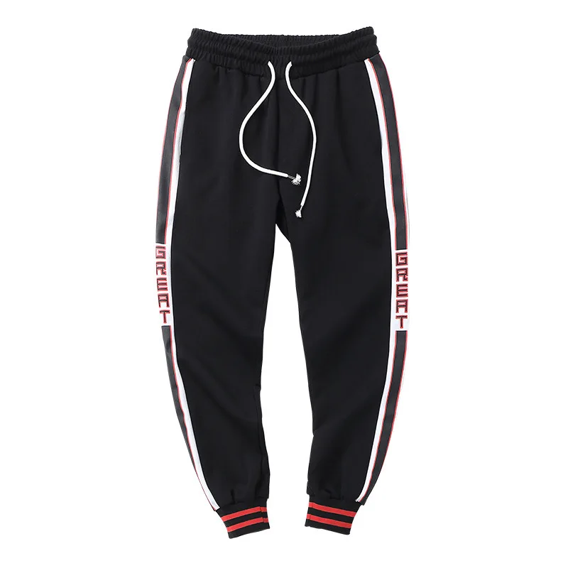 2019 New Year hot men's sports men's jogging sports pants high waist pants letter printing breathable elastic hem movement