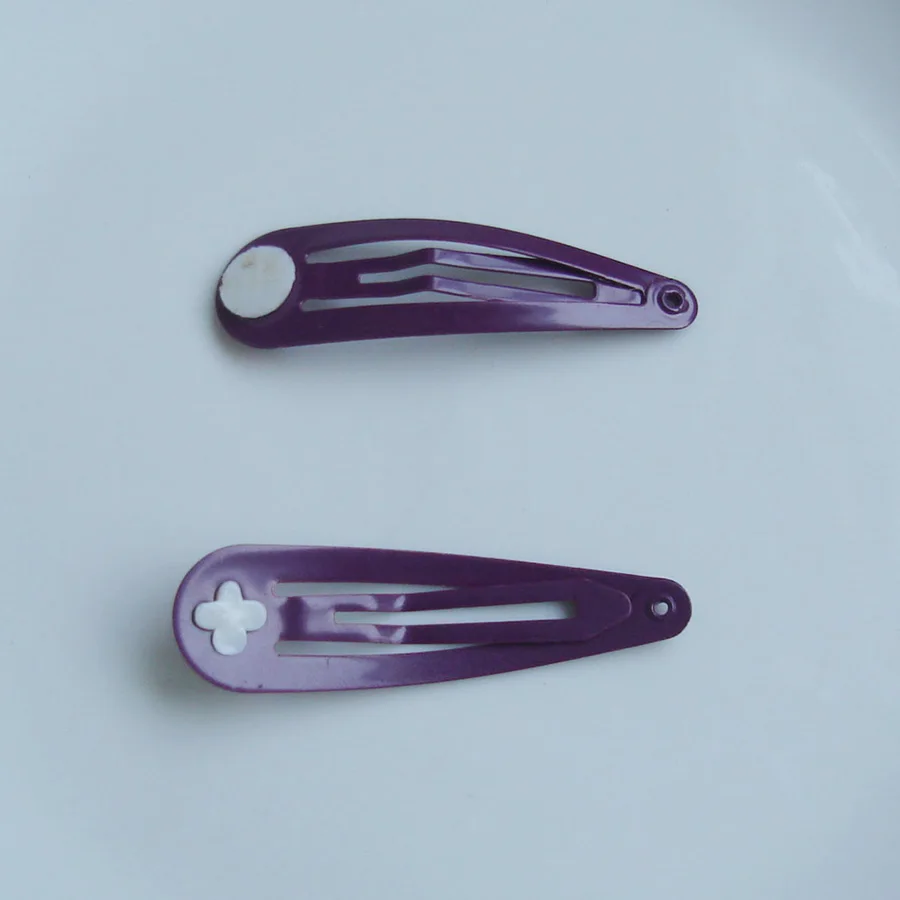 10 шт. 5,0 см металлические заколки для волос DIY детский бант для волос простые заколки без никеля без свинца - Цвет: Dark Purple hairpins