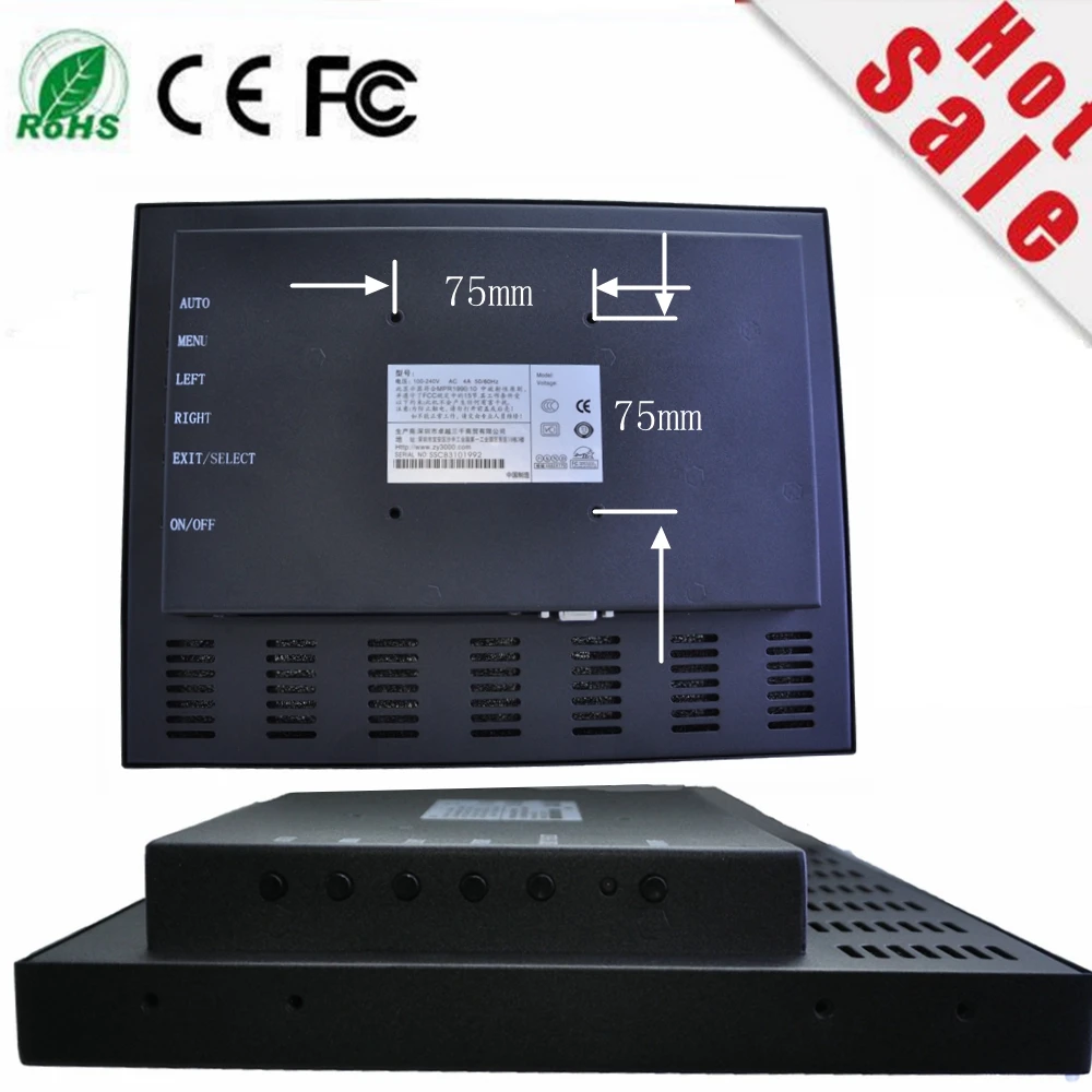 great price 12 inch 4:3 1024*768 HDMI VGA AV USB input metal casing waterproof usb resistive touch screen monitor for machine