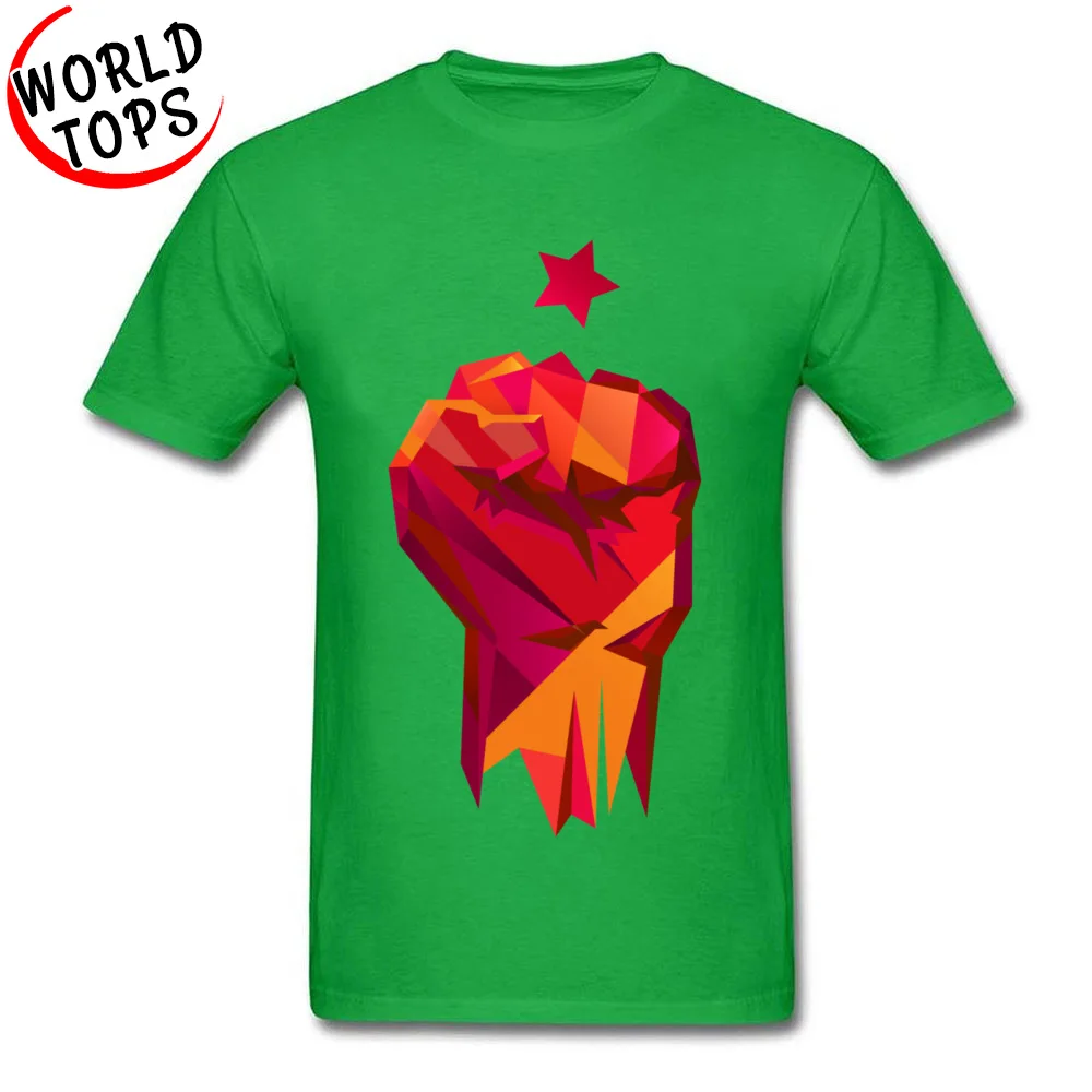 Fist of Revolution T-Shirt Short Sleeve Leisure Fashionable Men's Autumn Tees Leisure T Shirt Round Collar Pure Cotton Fist of Revolution green
