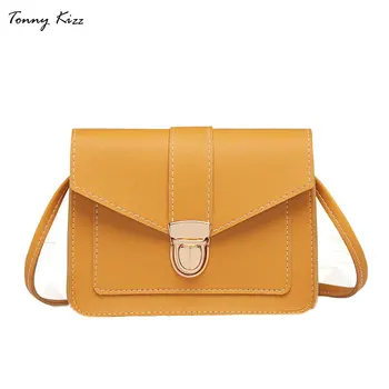 

Solid crossbody bags for women small leather girls shoulder messenger bag ladies hand bags flap pocket yellow color fashion new