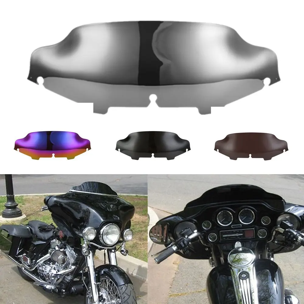 Chrome 6" Wave Windshield Fairing Windscreen For Harley FLHT FLHTC FLHX