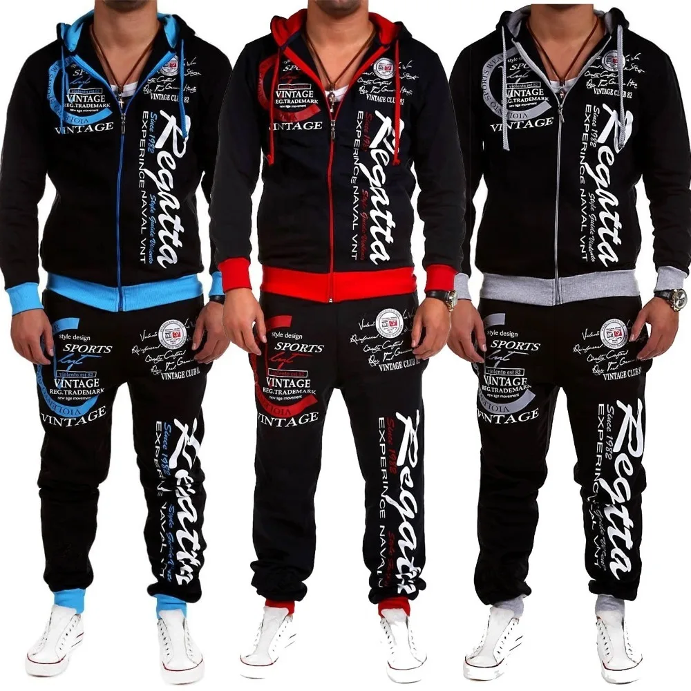 

Plus Size XS- 4XL New Spring Autumn Sport Outdoor Suits Men Hoodies Sets Gym Sportswear Running Jogging Suit Male Tracksuit