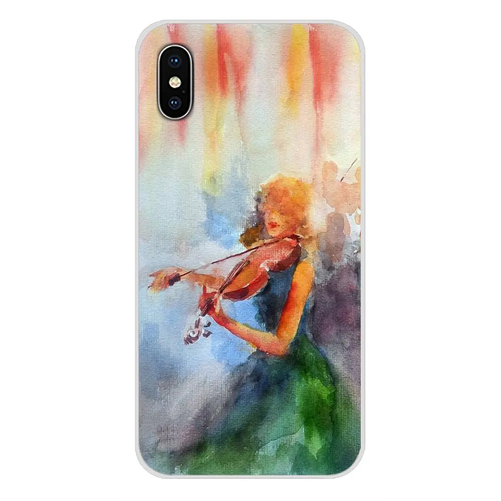 Картина девушка играть аксессуары для виолончели телефон кожаный чехол Xiaomi Mi6 A1 5X
