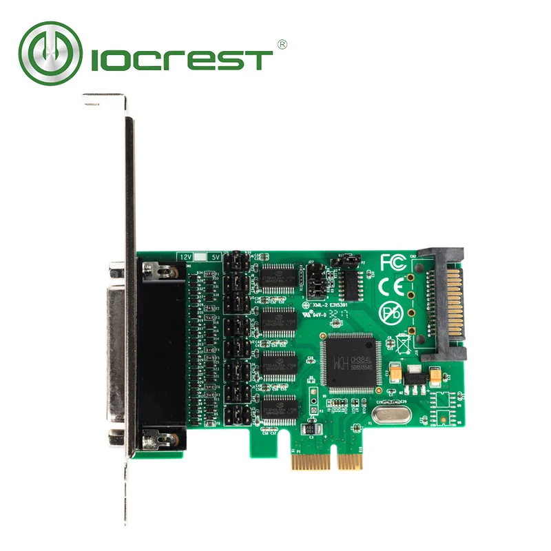  IOCREST 4 DB-9 serie rs232 puertos pcie tarjeta controlador con 1 TTL puerto con fan-out cable