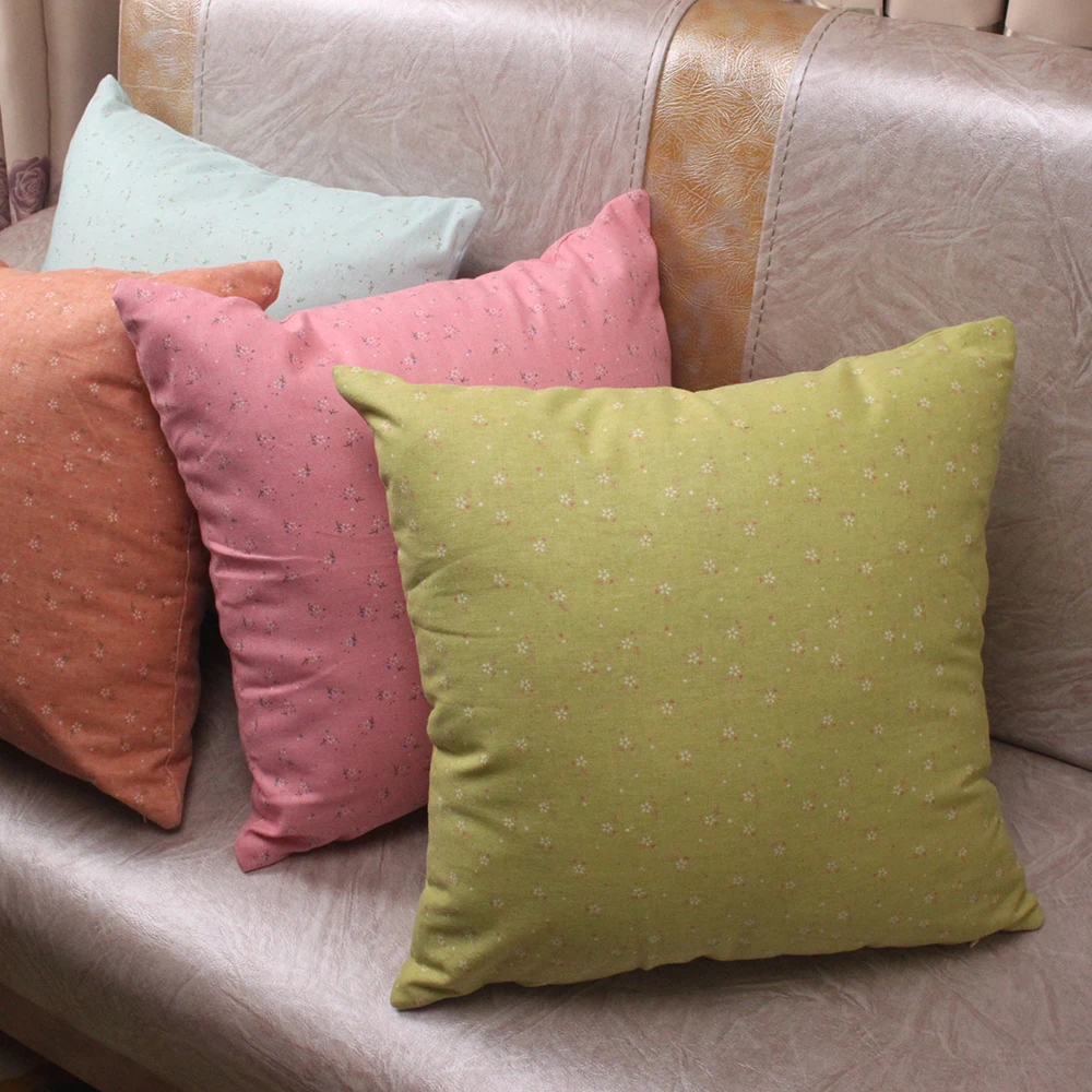 CURCYA Florets Cushion Cover Healthy Cotton Linen Sofa Throw Pillow