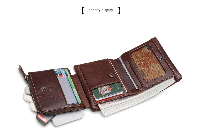 Yufang натуральная кожа Для мужчин кошелек из воловьей кожи, сумочка для денег мужской Ретро Кошелек для монет классический короткий бумажник