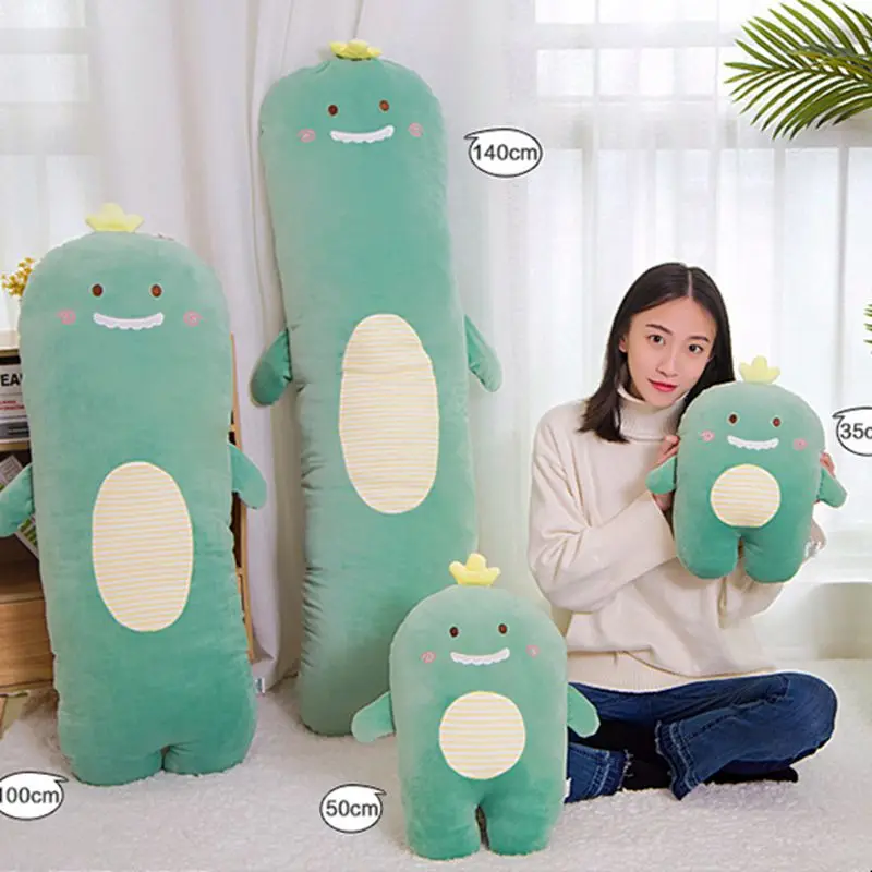 

Candice guo! cute plush toy cartoon dinosaur panda cat pig soft warm hand cushion pig long body pillow birthday Christmas gift
