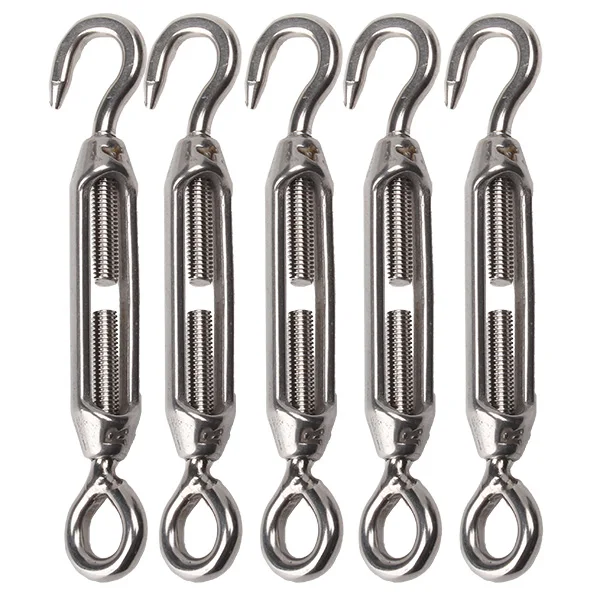 

5Pcs M4 Stainless Steel 304 Hook & Eye Turnbuckle Wire Rope Tension