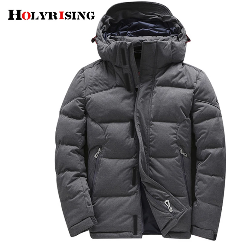 

Holyrising Men Down Jackets Warm Coat Abrigos Para Hombre Gray Hooded Masculina Winter Jacket Thick Male Clothing Puffer Jackets