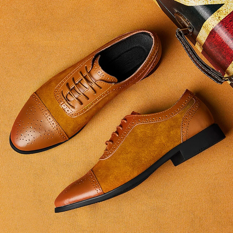 Мужские туфли Новое поступление деловые туфли строгого стиля Для мужчин, классические дизайнерские туфли-лодочки на шнуровке кожаные туфли