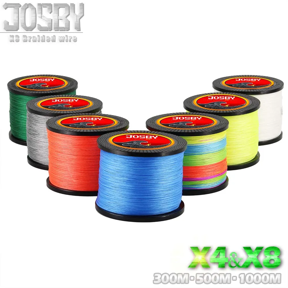 JOSBY 4 подставки 8 подставки 300 м 500 м 1000 м Multifilament PE плетеная леска 10LB-80LB сильная Японская Технология