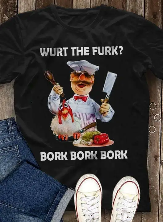 Muppet шведский шеф-повара приготовления Wurt The Purk Bork Мужская черная футболка S 6Xl