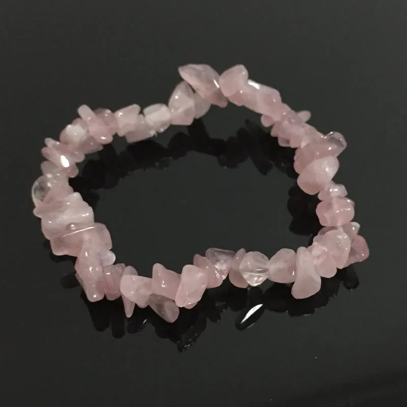Женские браслеты целебный баланс необработанные самородки класса АА натуральный розовый осколок кристалла камень бусины ювелирные изделия для медитации кварцевые браслеты