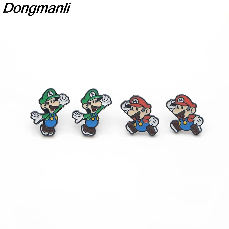 P3195 Dongmanli Super Mario Bros Детские серьги гвоздики для женщин Эмаль Нержавеющая сталь пирсинг ювелирные изделия из Кореи подарки для девочек