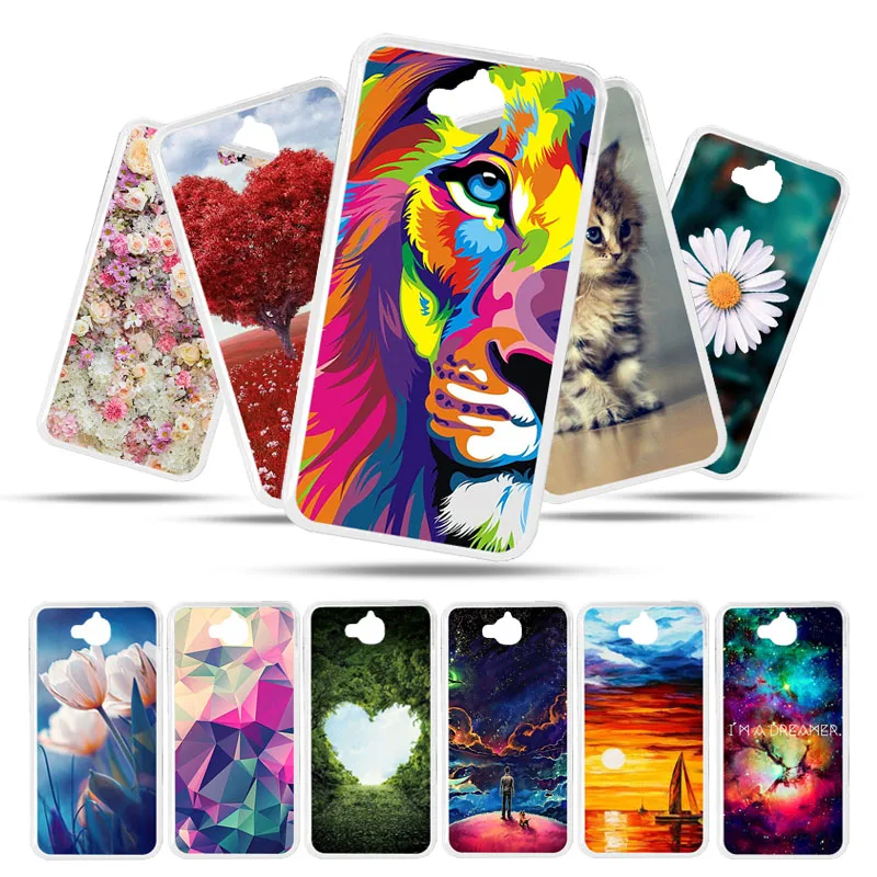 

Bolomboy Painted Case For Huawei Y6 Pro Case Silicone Soft TPU Cases For Huawei Honor 4C Pro Cover Wildflowers Cute Animal Bags