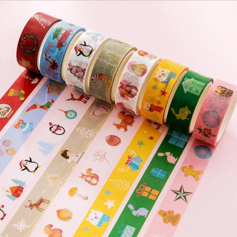 

Cute Decorative Christmas Washi Tape Set Diy Planner Photo Album School Scrapbooking Tools Kawaii Paper Stickers Masking Tape