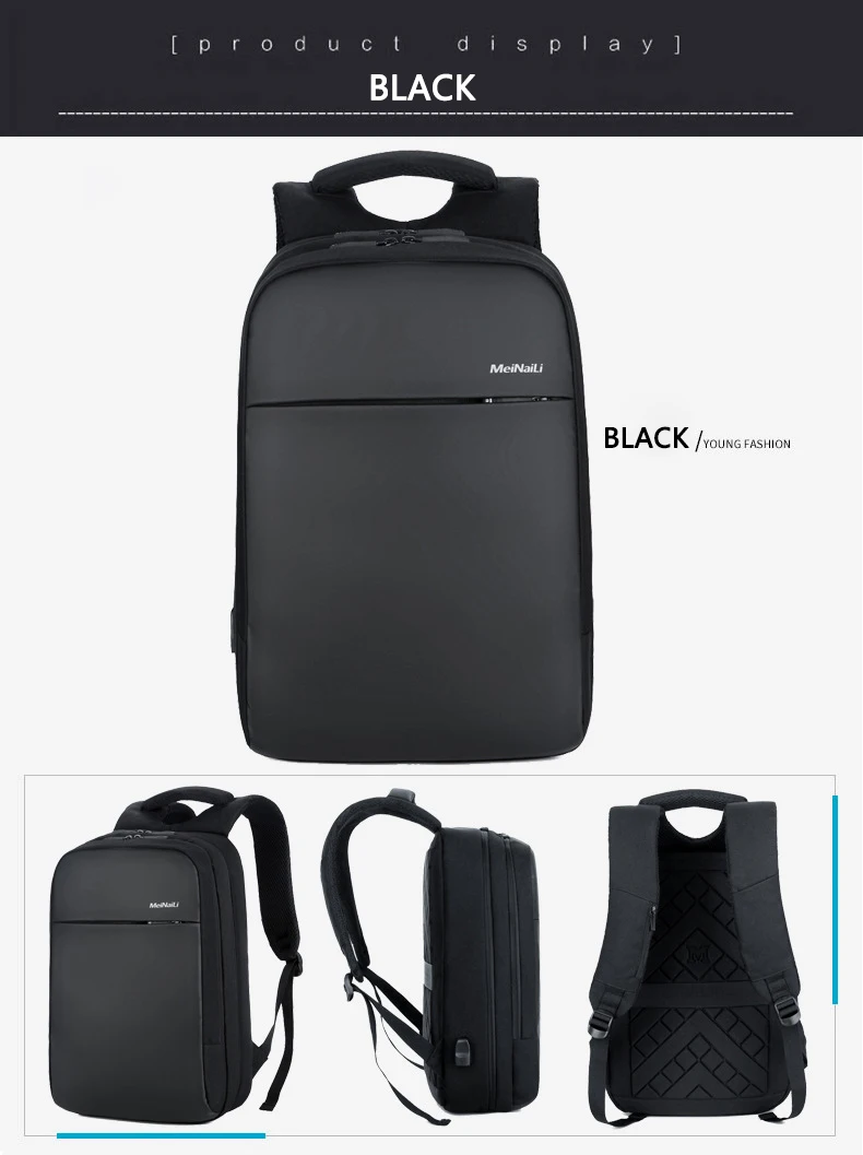 Мужские 15,6 дюймовые бизнес-рюкзаки для ноутбука, водонепроницаемые мужские дорожные мешки для хранения одежды, повседневные мужские рюкзаки с зарядкой через usb Mochila