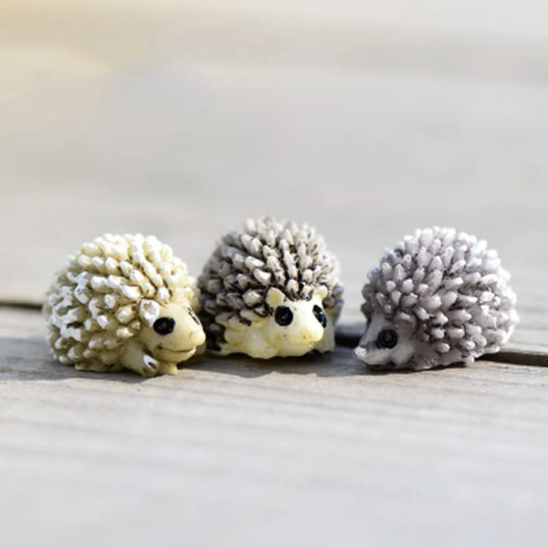 

ZOCDOU 3 pieces Hedgehog Hedgepig Urchin Small Animal Statue Decoration Accessories Miniature Children Toys Crafts Figurines