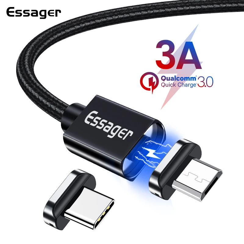 Essager Magnetic Micro USB Cable Fast Data Charging Magnet Charge USB Type C Cable For Android