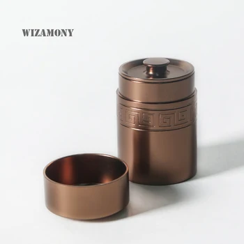 

WIZAMONY Small Tea Can Canister 70ml Colorful for Tea Stainless Steel Sealed Caddy for Travel Auminum Alloy