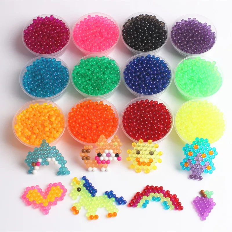 

1200PCS/Set Crystal Transparent Water Beads 3D Puzzles Toys 12 Colors Water Sticky Beads Educational Toys for Children Juguetes
