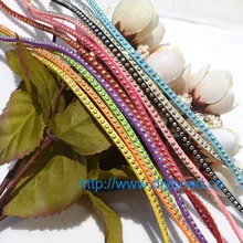 Cordon en cuir souple avec strass, 5m, artisanal véritable, cordons mélangés de couleurs, nouveau Style Punk, dentelle en daim, ceinture de taille en velours