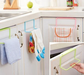 

2 Pieces Door Tea Towel Rack Bar Hanging Holder Rail Organizer Bathroom Cabinet Cupboard Hanger Kitchen Accessories