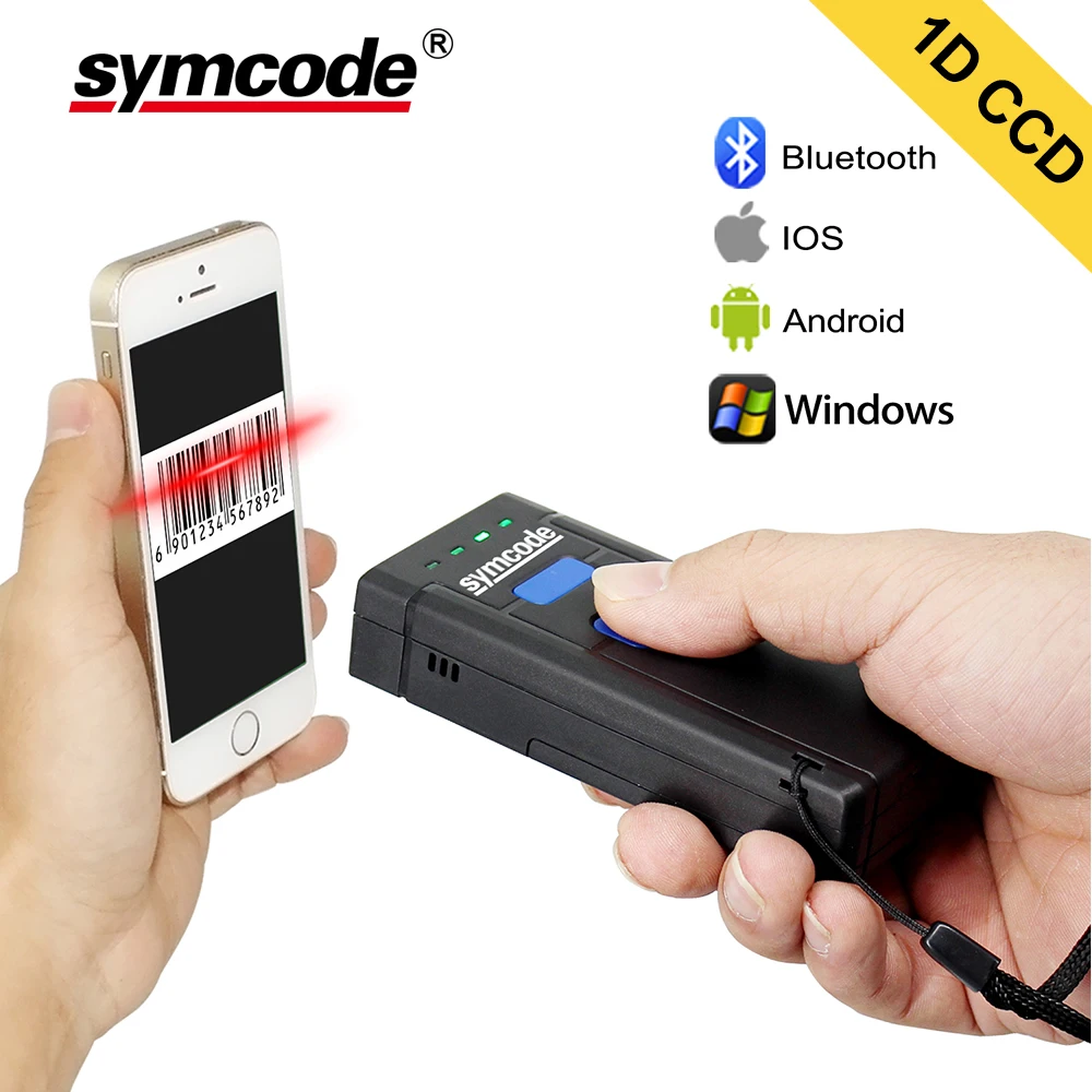 

Symcode 1D Bluetooth Barcode Scanner USB 1D CCD Wireless Bluetooth Barcode Reader Wireless Transfer Distance 100 Meters