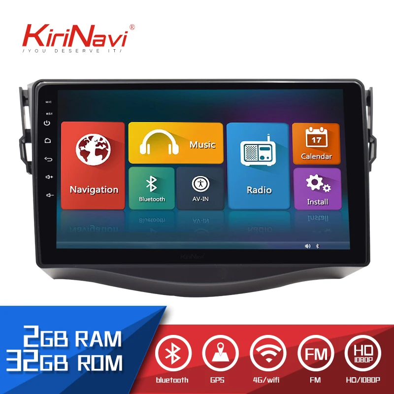 Clearance KiriNavi Car Radio Android DVD Touch Display For Toyota RAV4 2007-2013 Auto Audio GPS 2 din Multimedia Navigation System 16G ROM 3