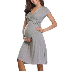 Новая мода женщин Pregnants глубокий v-образный вырез кормящих материнства Твердые Camis сексуальное платье pusp материнство, грудное