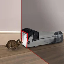 Armadilha viva humana esperta do rato nenhum animal de estimação da matança gaiola de controle reusável ratos roedor coletor bloqueio automático ratoeira ratoeira(China)