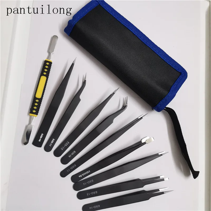 

Industrial tweezers pincet tools vaper Clamp pinzas precision electronica steel ceramic repair mobile The new Black titanium