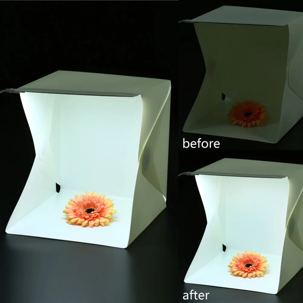 Newest All in one Portable Mini Foldable Photo Studio Box Photography Backdrop built in Light Photography