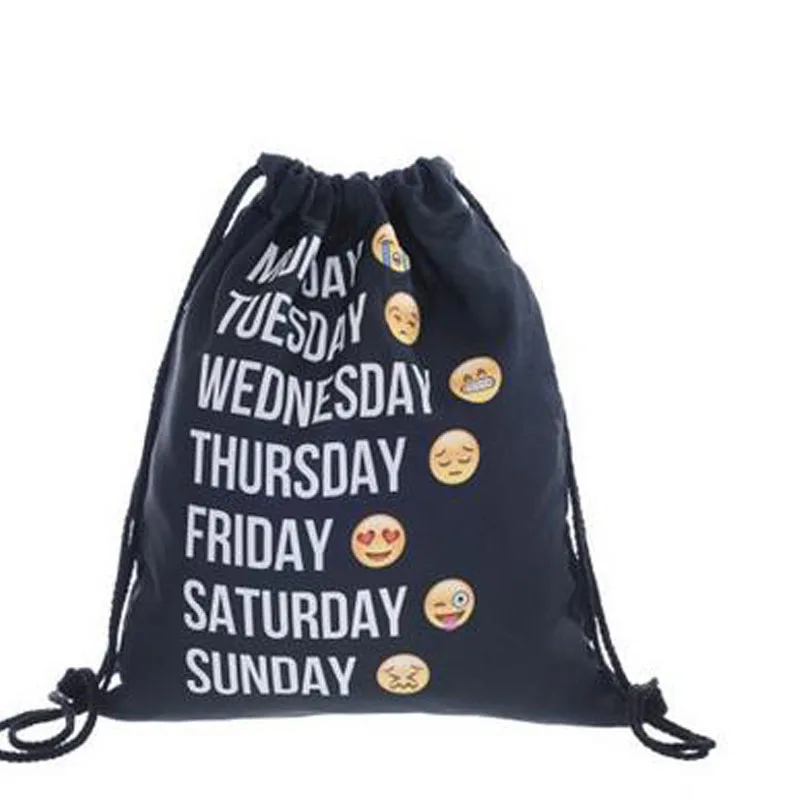 

HIGHREAL Unisex Emoji Backpacks 3D Printing Bags Drawstring Backpack School Bags for Ladies Women Bag J59