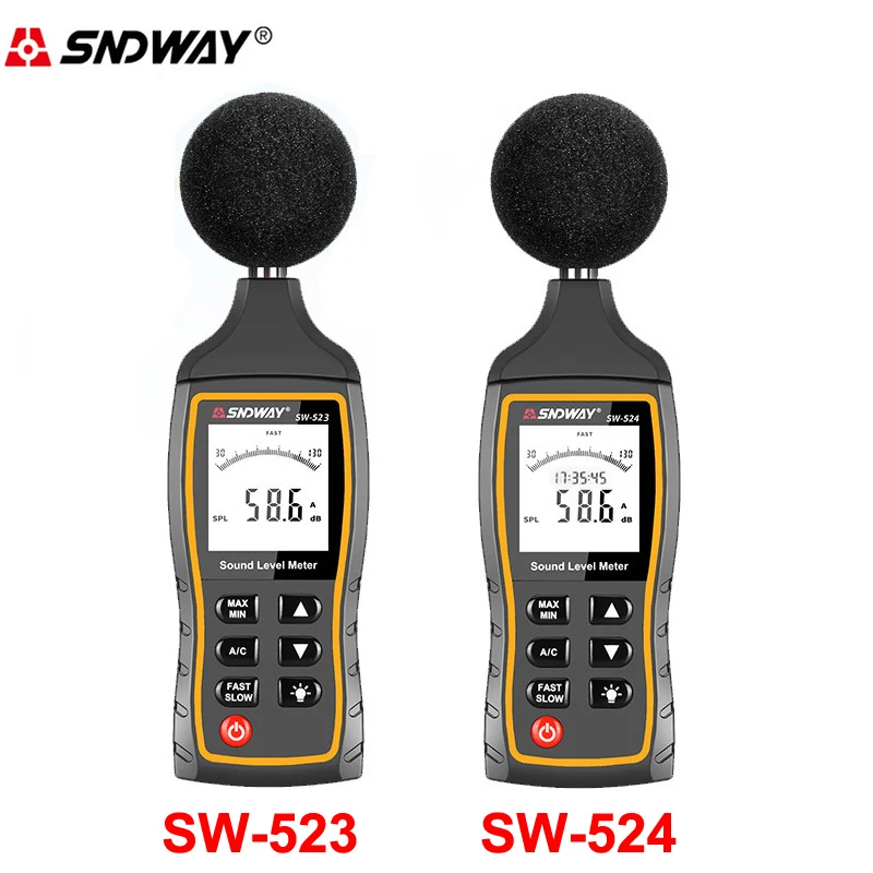 Цифровой измеритель уровня звука SW523 диагностический прибор 40 130 дБ с