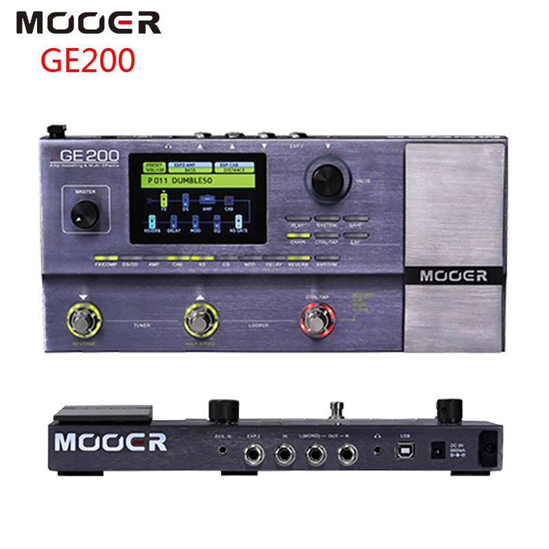 MOOER GE200 Amplifier Modelling and Multi Effect Guitar Effect Pedal-in