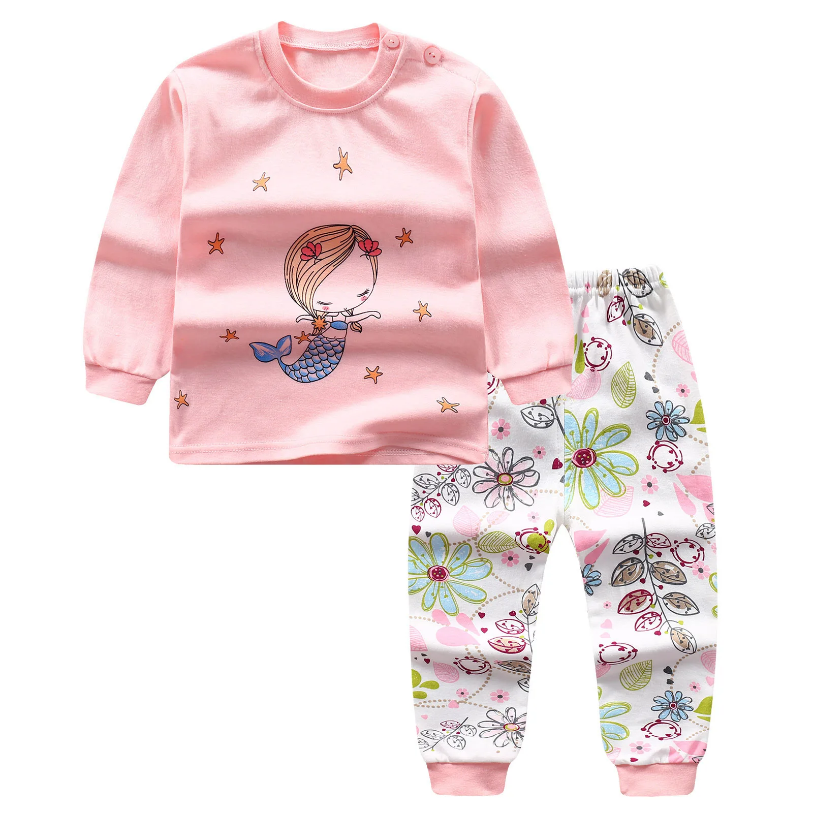2 шт./компл. для маленьких мальчиков комплект одежды пижама с длинным рукавом для девочек+ Штаны одежда с рисунком, костюмы - Цвет: A21