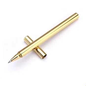 

DELVTCH 0.5MM High Quality Luxury Gold Minimalism Superfine Ballpoint Pen Brass Caneta stationery Gel Pen Writing Office