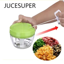 Multifunktions Hohe Schnelle Chopper Knoblauch Cutter Gemüse Obst Twist Schredder Manueller Fleischwolf Edelstahl + PP