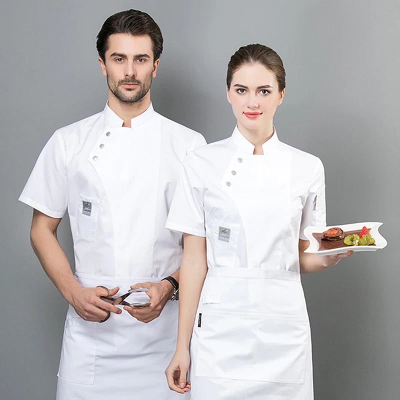 Food Service Short Sleeve Chef Jacket Professional Head Chef Uniform Restaurant Hotel Kitchen 