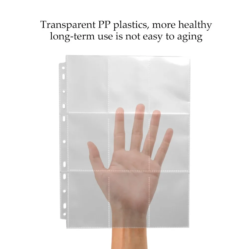 Коллекция бумажников для страницы альбома, 270 карманов, рукава для торговой карты, рукава для хранения торговой игровой карты, рукава для хранения# SS - Цвет: 10pcs
